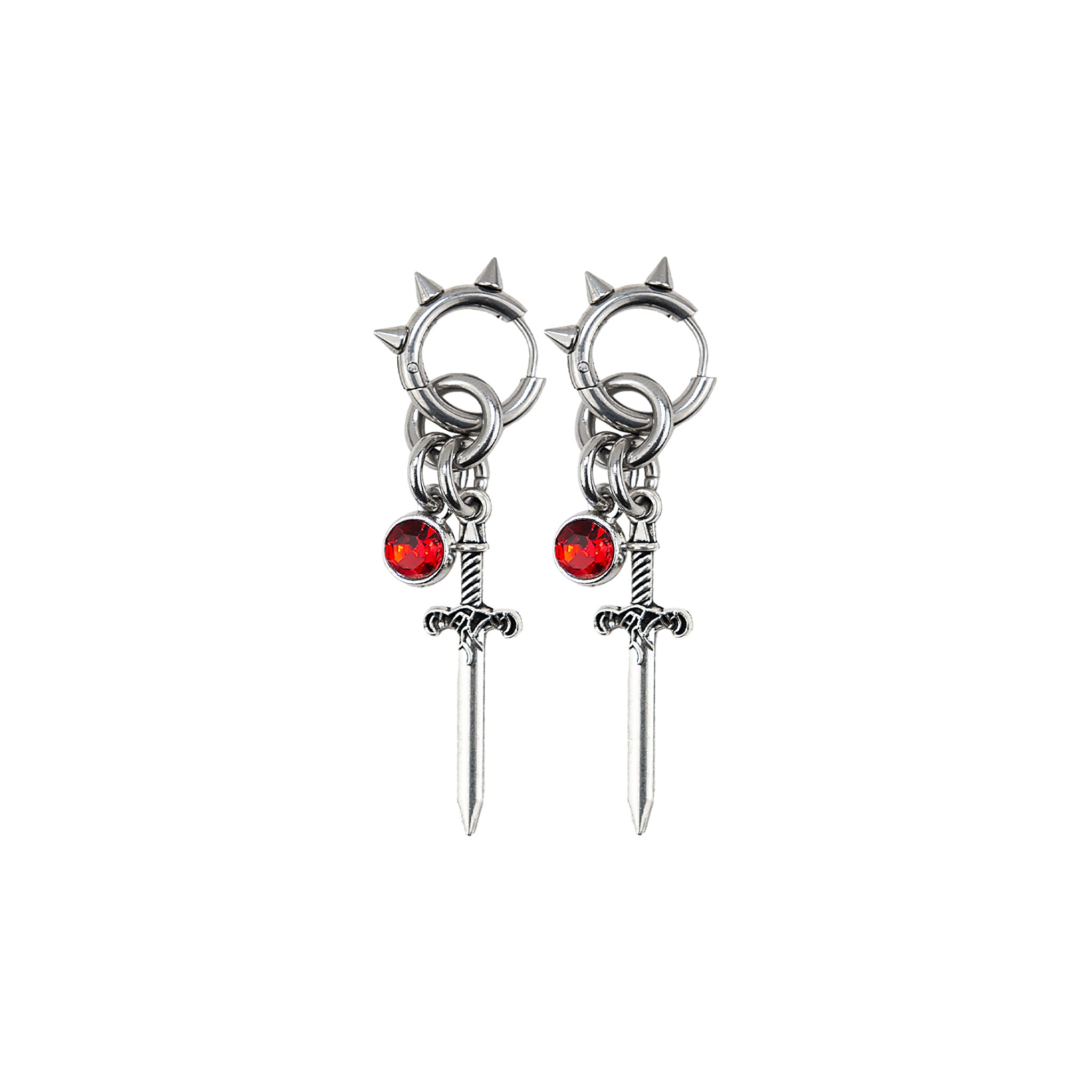 Boucles d'oreille en acier inoxydable strass rouge. Bijoux y2k. Bijoux punk. Bijoux rock. Bijoux glam rock. Bijoux grunge. Boucles d'oreilles Y2K. Boucles d'oreilles punk. Boucles d'oreilles rock. Boucles d'oreilles glam rock. Boucles d'oreilles grunge. Boucles d'oreille alt. Bijoux alt. Boucle d'oreille pour homme.