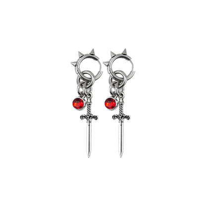 Boucles d'oreille en acier inoxydable strass rouge. Bijoux y2k. Bijoux punk. Bijoux rock. Bijoux glam rock. Bijoux grunge. Boucles d'oreilles Y2K. Boucles d'oreilles punk. Boucles d'oreilles rock. Boucles d'oreilles glam rock. Boucles d'oreilles grunge.