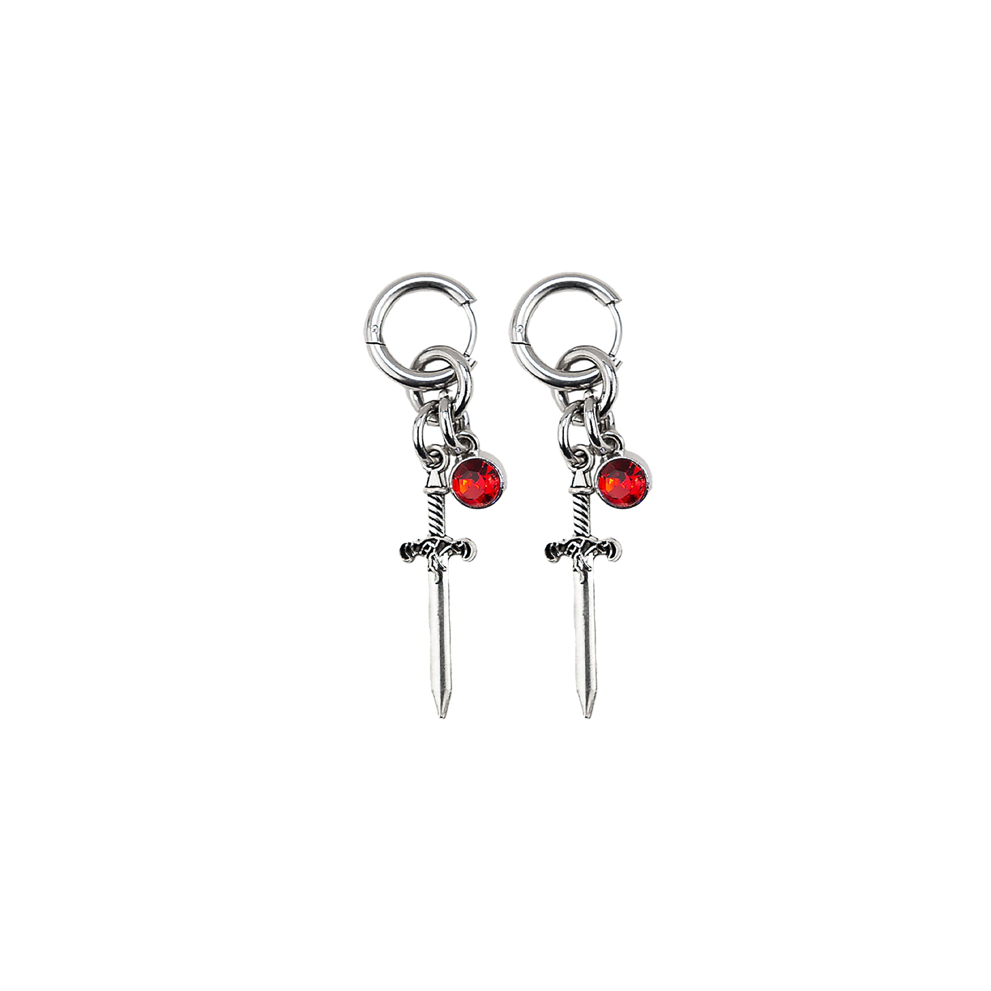 boucles d'oreille en acier inoxydable strass rouge. Boucles d'oreilles Y2K. Boucles d'oreilles punk. Boucles d'oreilles rock. Boucles d'oreilles glam rock. Boucles d'oreilles grunge. Bijoux y2k. Bijoux punk. Bijoux rock. Bijoux glam rock. Bijoux grunge. Boucles d'oreille gothique. Bijoux gothique.