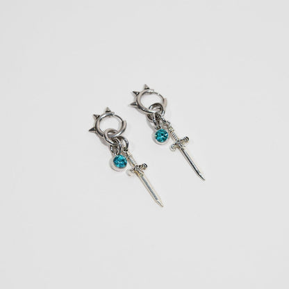 Boucles d'oreille en acier inoxydable strass turquoise. Bijoux y2k. Bijoux punk. Bijoux rock. Bijoux glam rock. Bijoux grunge. Boucles d'oreilles Y2K. Boucles d'oreilles punk. Boucles d'oreilles rock. Boucles d'oreilles glam rock. Boucles d'oreilles grunge.