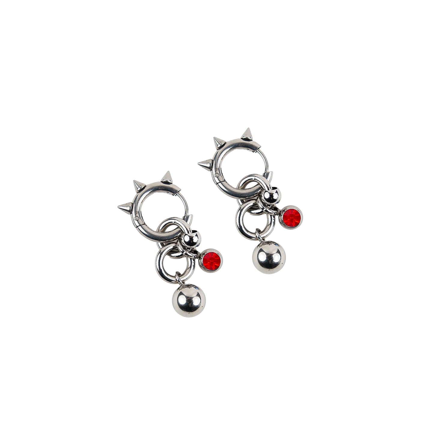 Boucles d'oreille en acier inoxydable strass rouge. Bijoux y2k. Bijoux punk. Bijoux rock. Bijoux glam rock. Bijoux grunge. Boucles d'oreilles Y2K. Boucles d'oreilles punk. Boucles d'oreilles rock. Boucles d'oreilles glam rock. Boucles d'oreilles grunge. Boucles d'oreille alt. Bijoux alt. Boucle d'oreille pour homme.