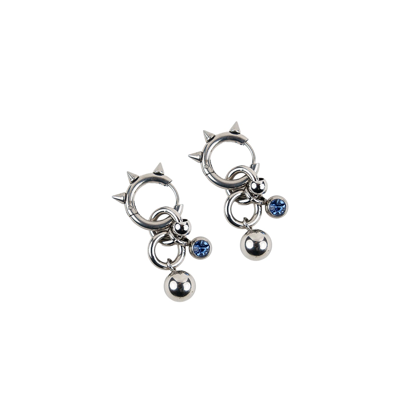 boucle d'oreille en acier inoxydable strass blue.  Bijoux y2k. Bijoux punk. Bijoux rock. Bijoux glam rock. Bijoux grunge. Boucles d'oreilles Y2K. Boucles d'oreilles punk. Boucles d'oreilles rock. Boucles d'oreilles glam rock. Boucles d'oreilles grunge.
