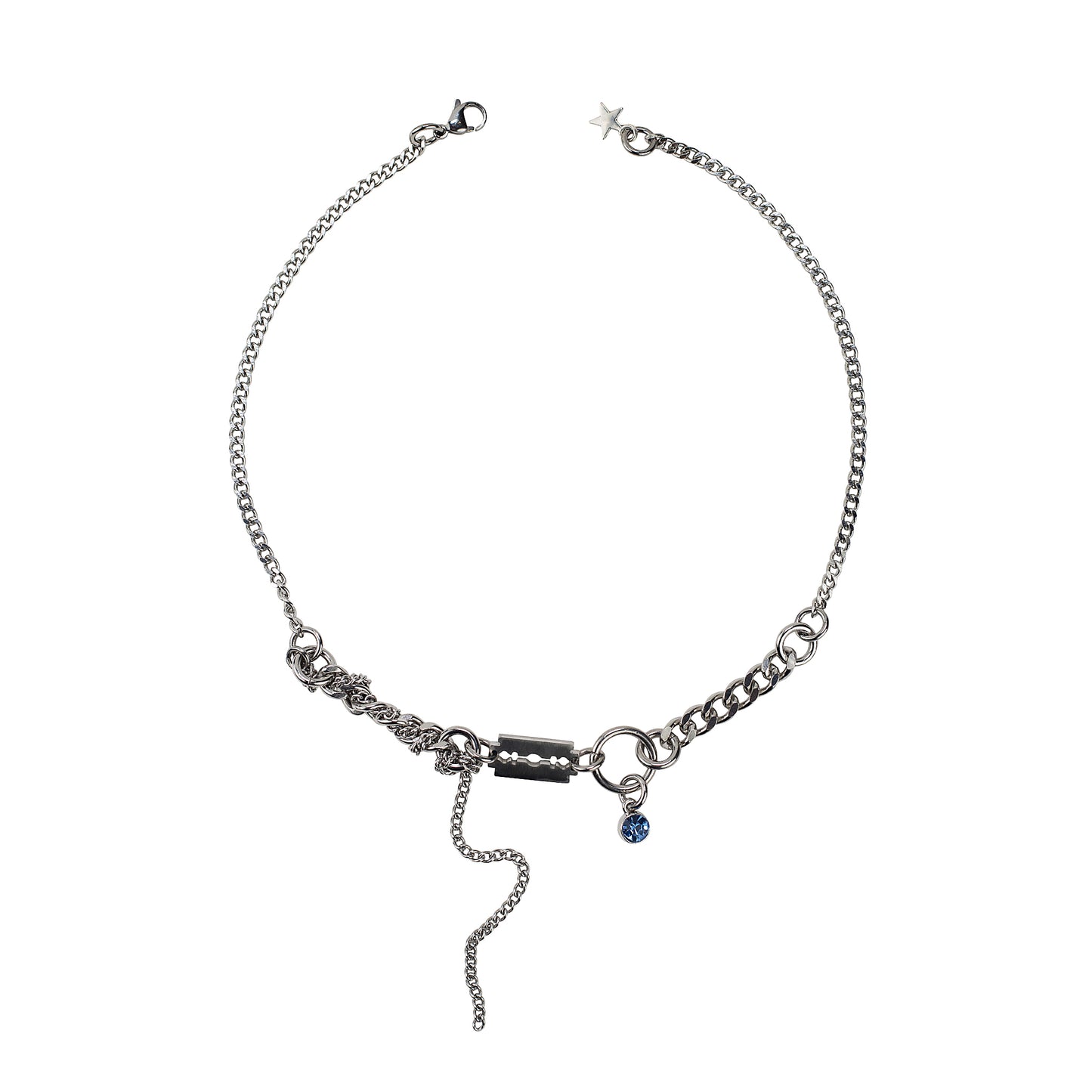 collier en acier inoxydable et fer à strass rouge. Bijoux y2k. Bijoux punk. Bijoux rock. Bijoux glam rock. Bijoux grunge. Colliers Y2K. Colliers punk. Colliers rock. Colliers glam rock. Colliers grunge.