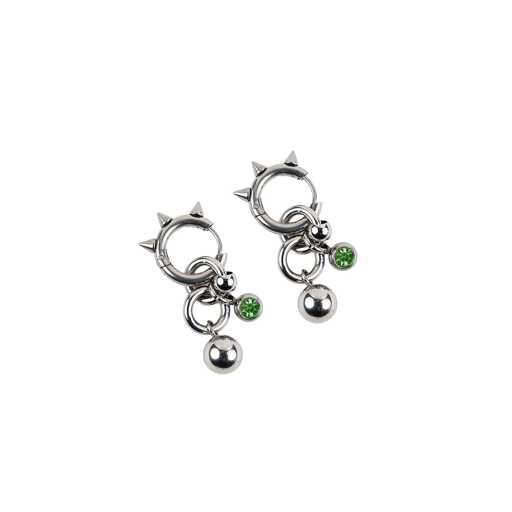 boucle d'oreille en acier inoxydable strass vert.  Bijoux y2k. Bijoux punk. Bijoux rock. Bijoux glam rock. Bijoux grunge. Boucles d'oreilles Y2K. Boucles d'oreilles punk. Boucles d'oreilles rock. Boucles d'oreilles glam rock. Boucles d'oreilles grunge.